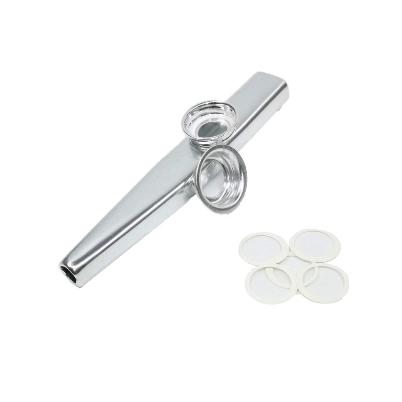 Fartime Silver Exquisite Aluminum Alloy Kazoo With 5 Kazoo Flute Diaphragms And A Beautiful Gift Box-Musical Instruments. (silver) - Image 3